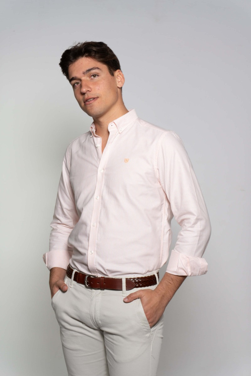 CAMISA OXFORD RAYAS CORAL