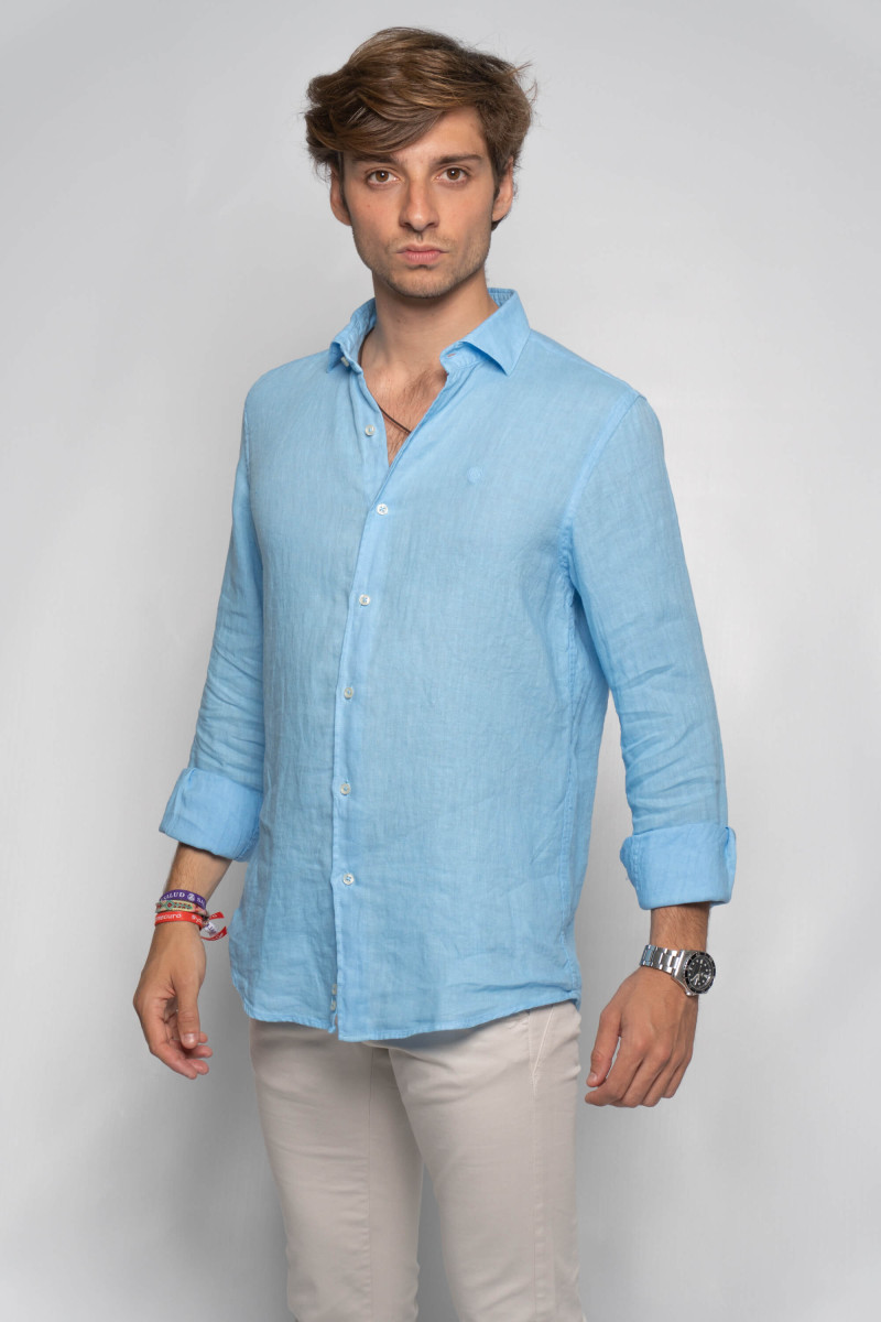 CAMISA LINO AZULON