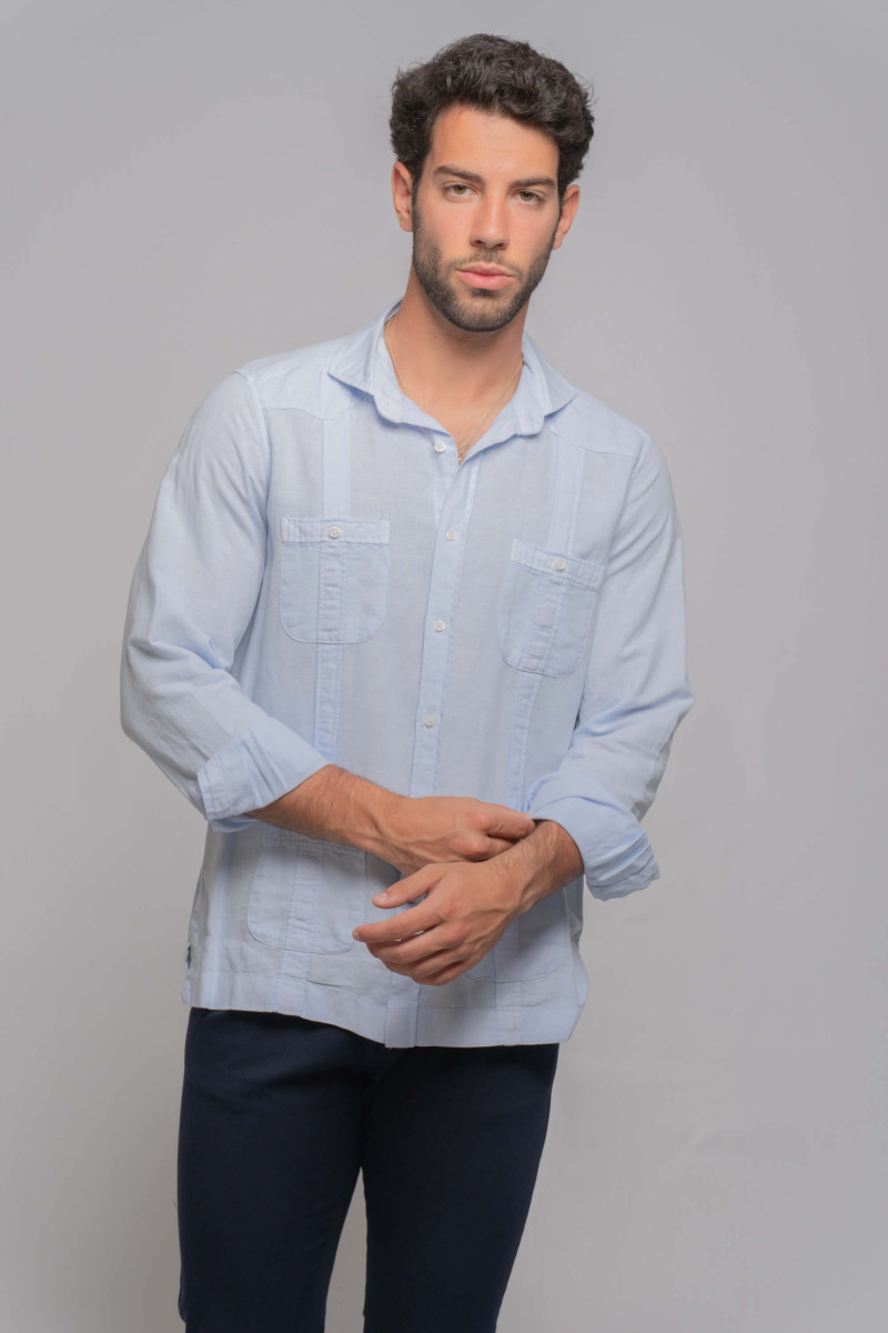 GUAYABERA CELESTE