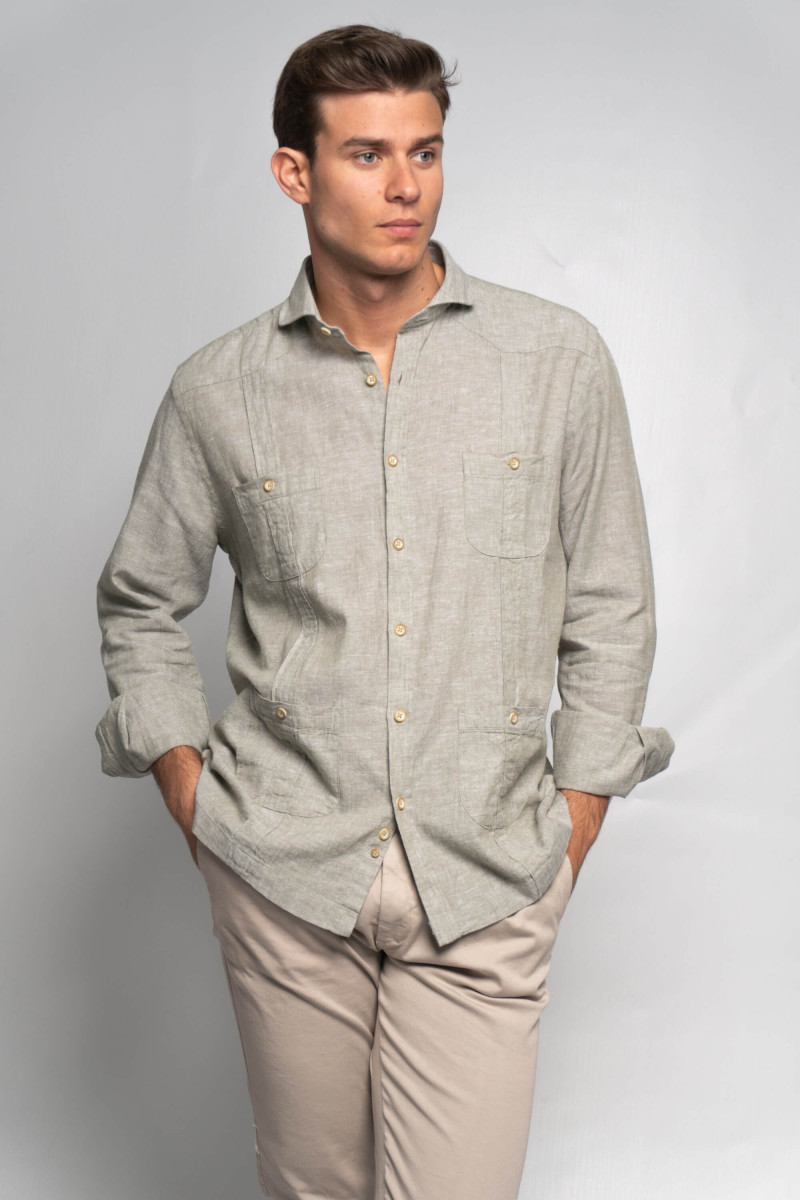 CAMISA GUAYABERA KAKI