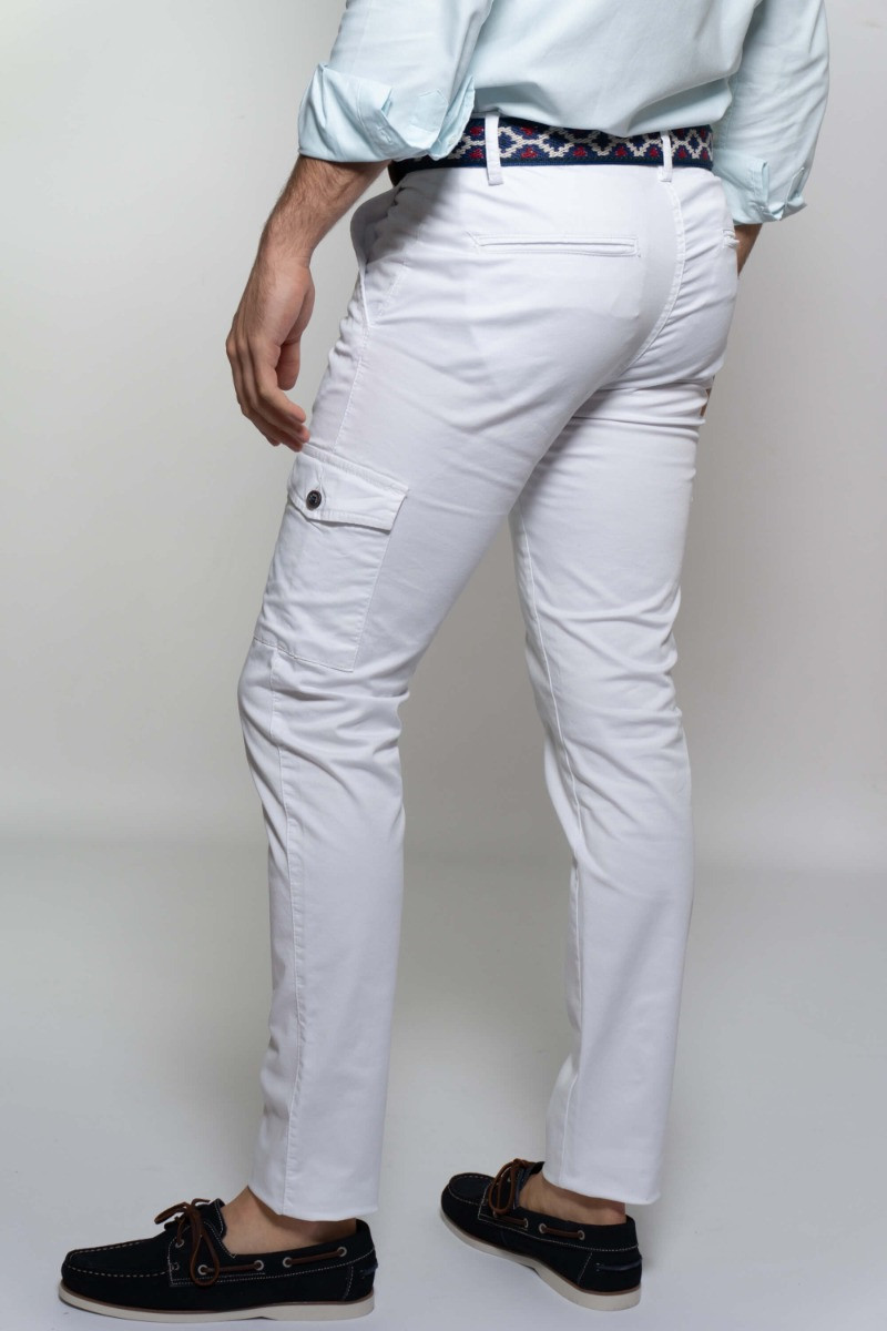 CHINO CARGO BLANCO