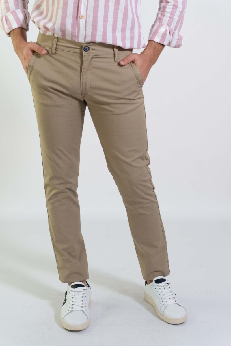 CHINO SKINNY ESTRUCTURA BEIG