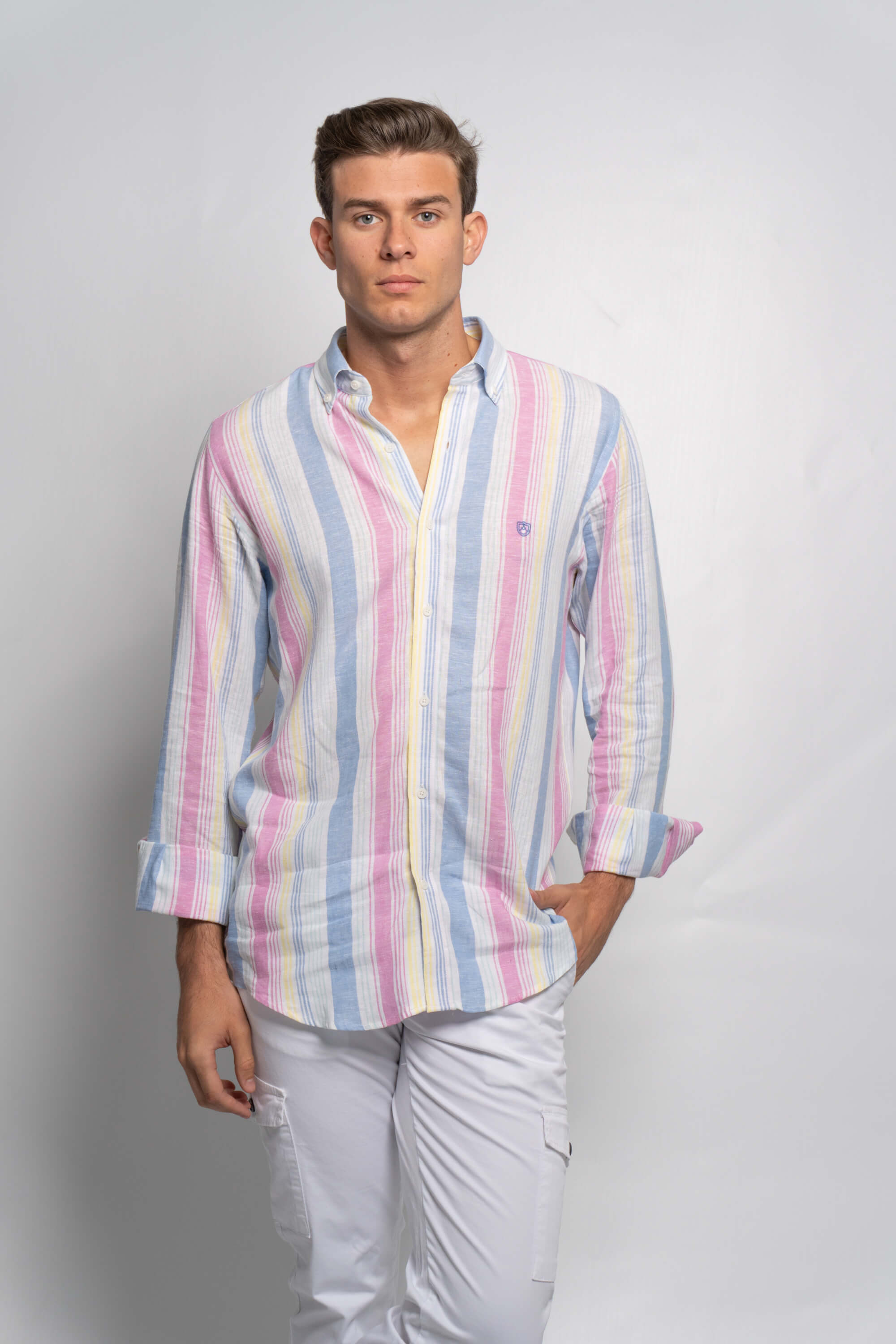 CAMISA LINO RAYAS VERTICAL